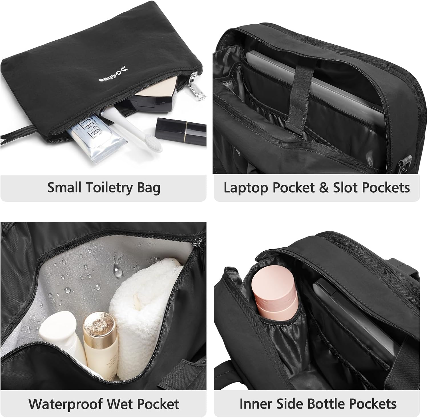 G4Free Expandable Duffle Bag for Travel, Carry On Bag TSA Airline Approved, Work Tote Duffel Bags for Men Women (Black) - Image 3