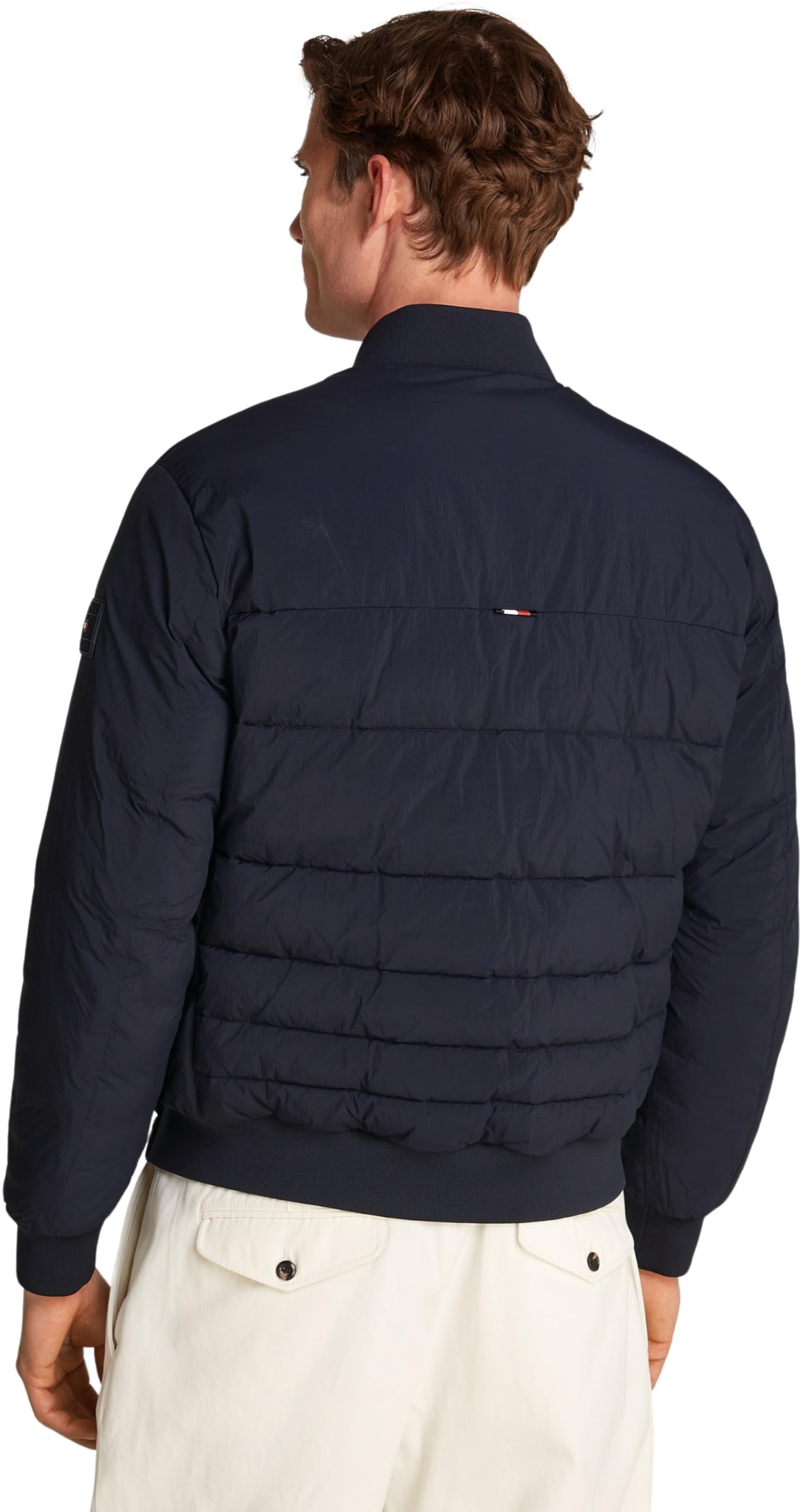 Tommy Hilfiger Herren Bomberjacke Mix Quilt Wattiert, Blau (Desert Sky), XXL – Ansicht 2
