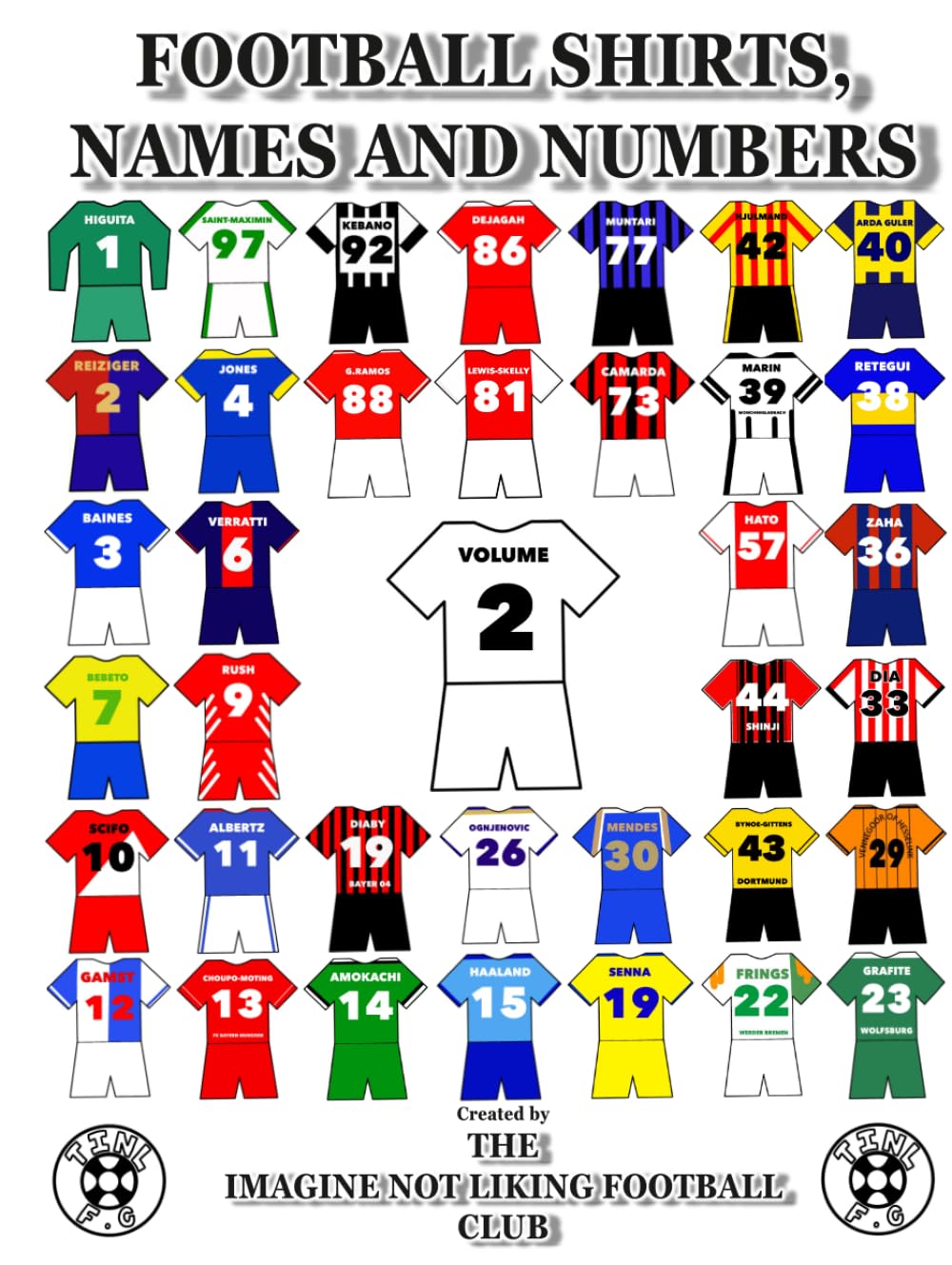 Football Shirts Names and Numbers: Volume 2