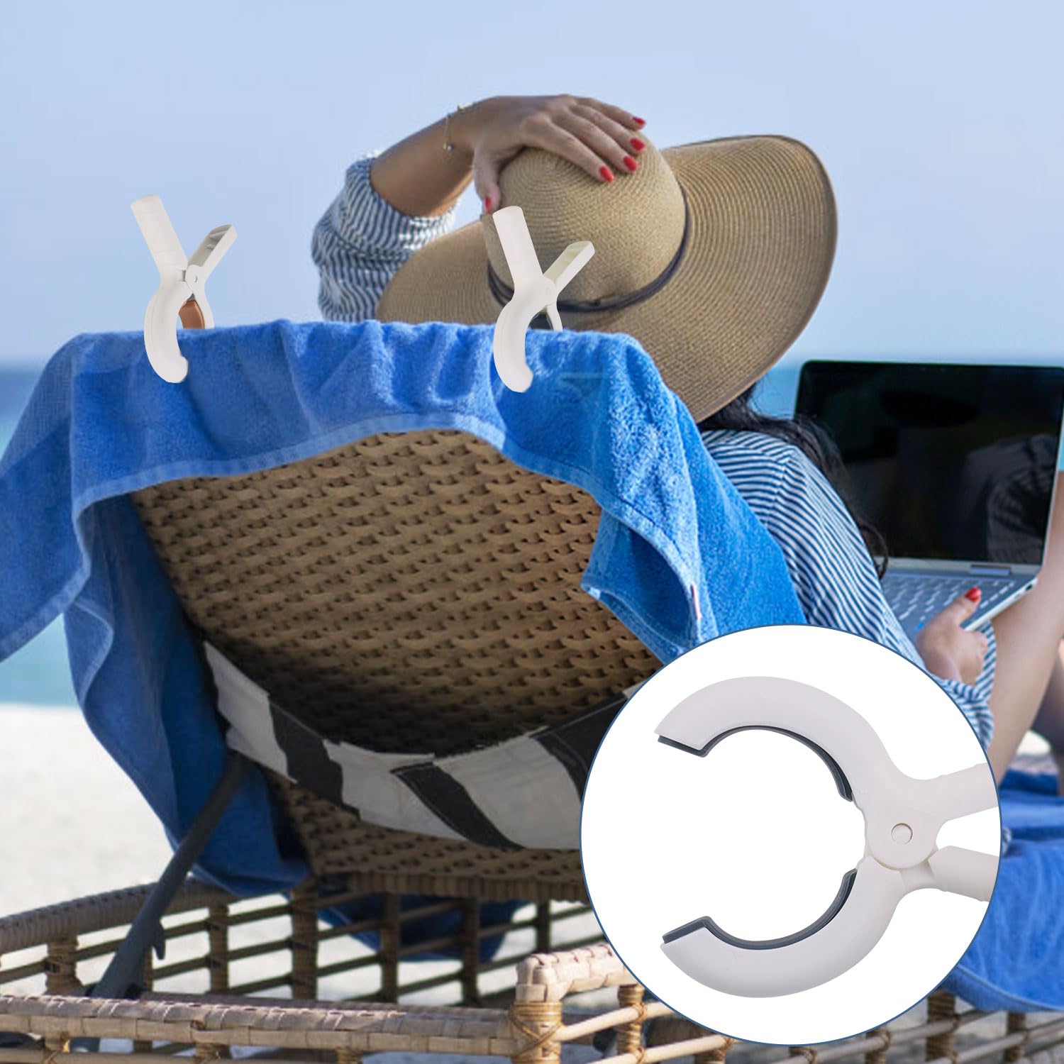 CCINEE 12 Stück Strandtuch-Clips für Strandkörbe, Kreuzfahrt, Kunststoff-Wäscheklammern, Handtuchhalter, Clips, Wäscheklammern, strapazierfähig, Hängeregal