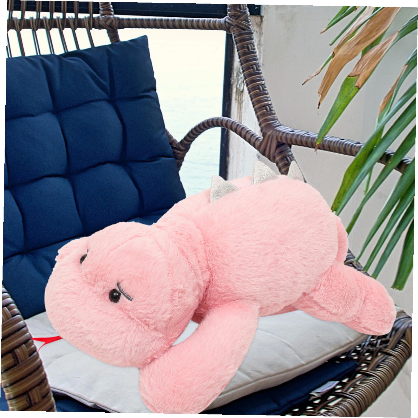 Dinosaurio de Peluche Rosa Flexible, 1 Pieza, Felpa y PP