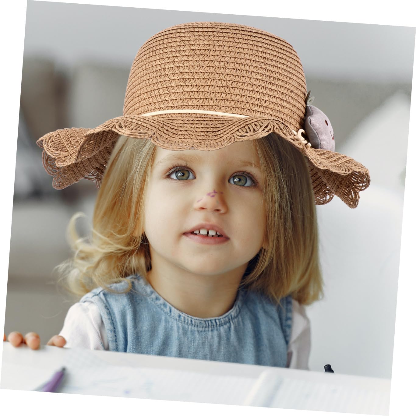 Healeved Sombrero De para Niña Bolso De Playa De Protección UV Sombrero De Sol para Playa Adorable Diseño De Princesa