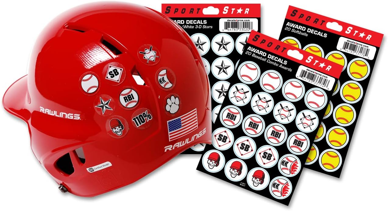 SportStar Baseball/Softball Helmet Award Decals (40 Stickers)