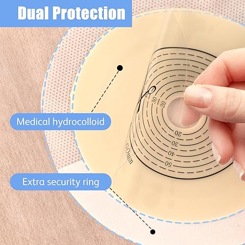 Miniatura 3 de Paquete de 30 bolsas de colostomía para ostomía, bolsas de colostomía de una pieza, bolsas drenables con cierre de abrazadera para cuidado del