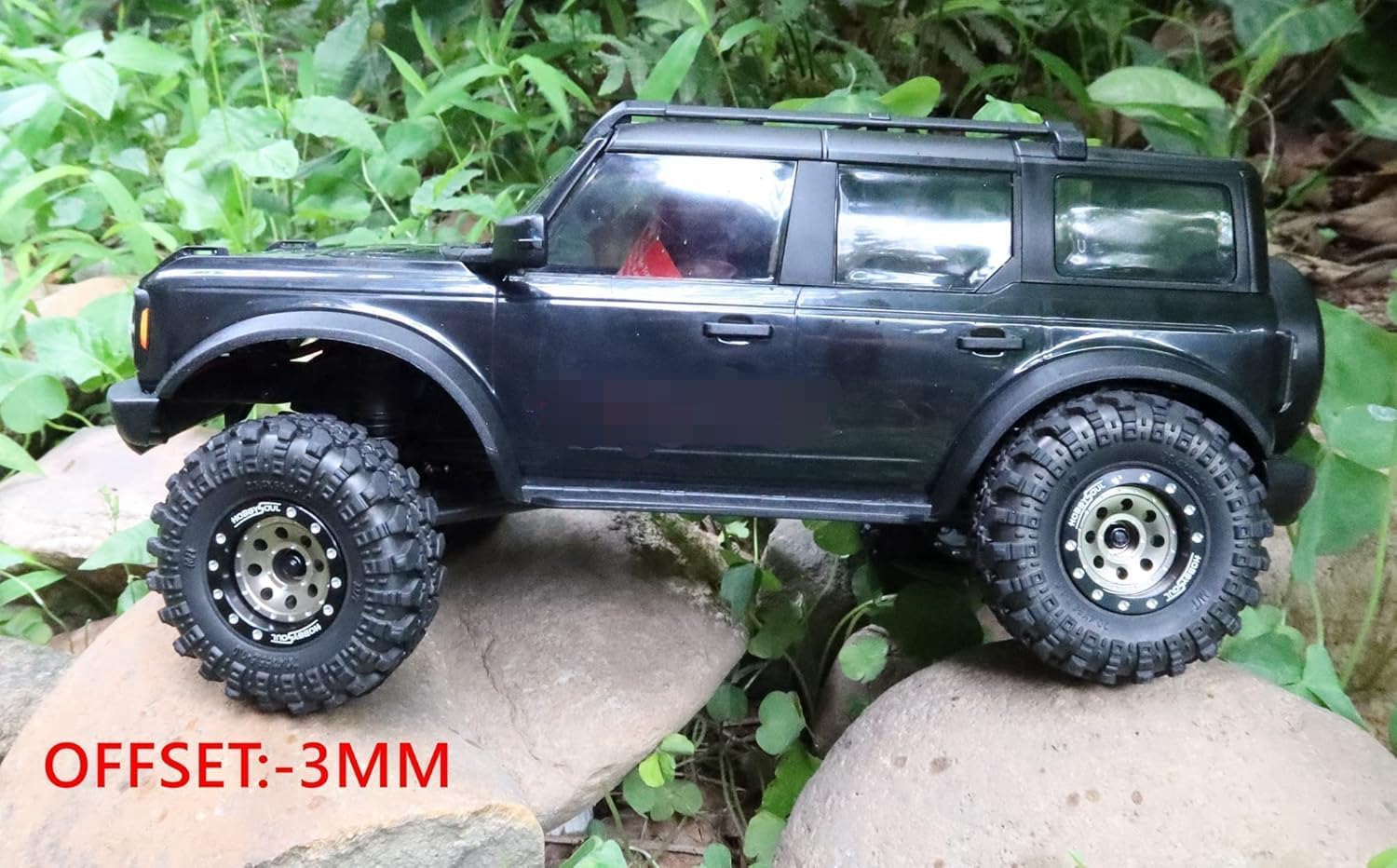 hobbysoul Adjustable Offset 1.0 Beadlock Wheels, Heavy 1.0 RC Wheels Weight 21g/Rim for 1/18 Traxxas TRX4M & 1/24 Axial SCX24 90081 Crawler, (4-Pack)
