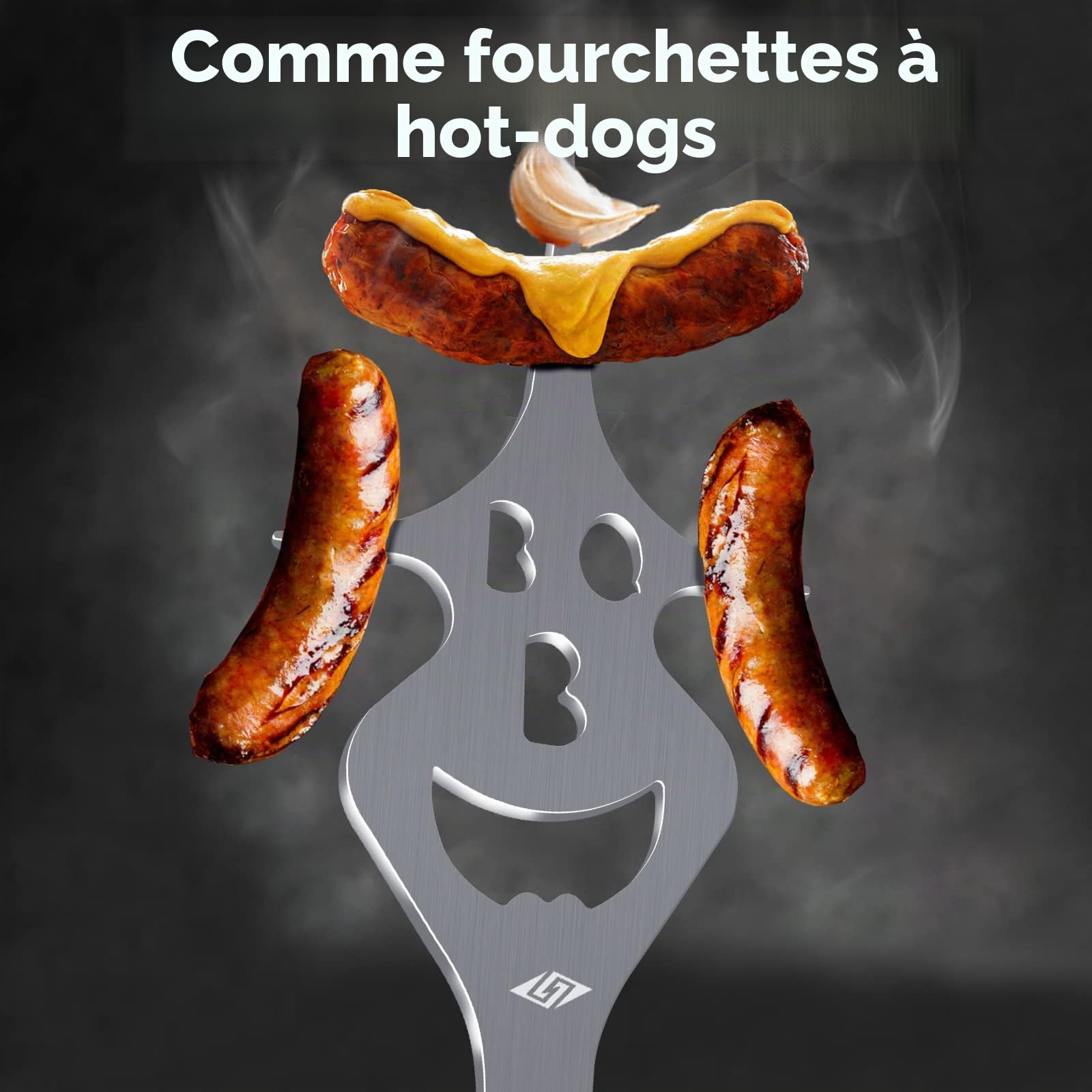 Accessoires de barbecue Funy, Fourchette de barbecue 6 en 1, Fourchette à découper, Outils de barbecue personnalisés, Fourchette à viande de 35 cm de long, Cadeaux surprises pour hommes
