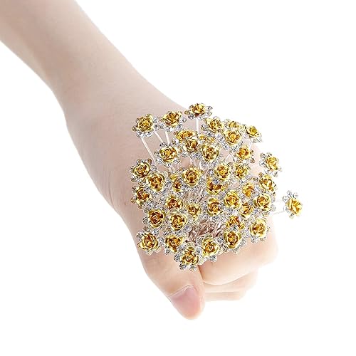 Miniatura 6 de BETITETO 40 horquillas para el cabello con diamantes de imitación en forma de U, accesorios para el cabello de cristal para novia, boda, fiesta,