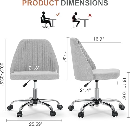 Miniatura 2 de Silla de oficina bonita silla de escritorio sillas de escritorio de tela moderna para oficina en casa con ruedas silla de trabajo giratoria de