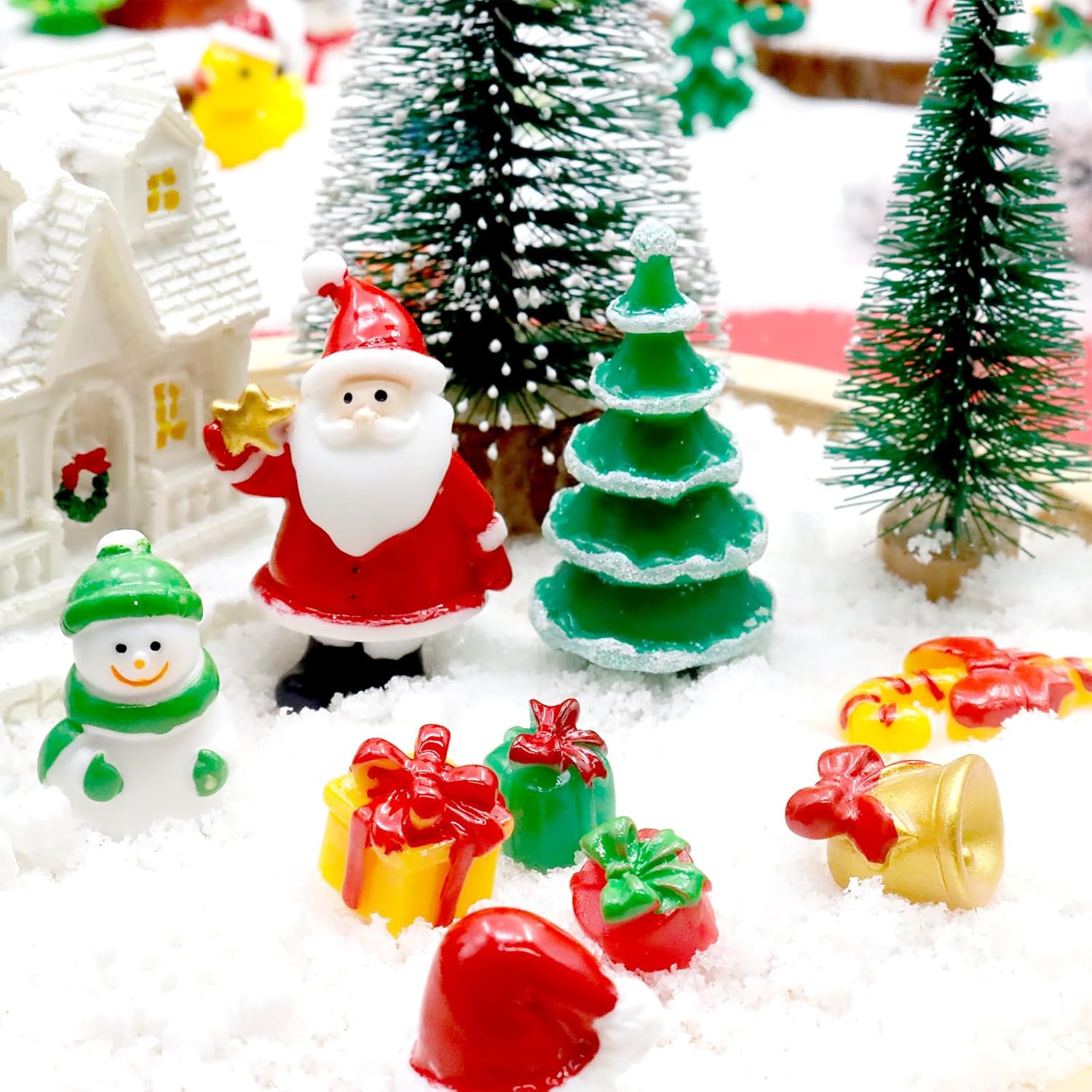 Bbiamsleep 40 Pcs Mini Resin Christmas Figures Miniature Christmas Figurines Xmas Miniature Ornaments Snow Globe Figurines for Fairy Garden Xmas Snow Globes Village Decor - Image 6