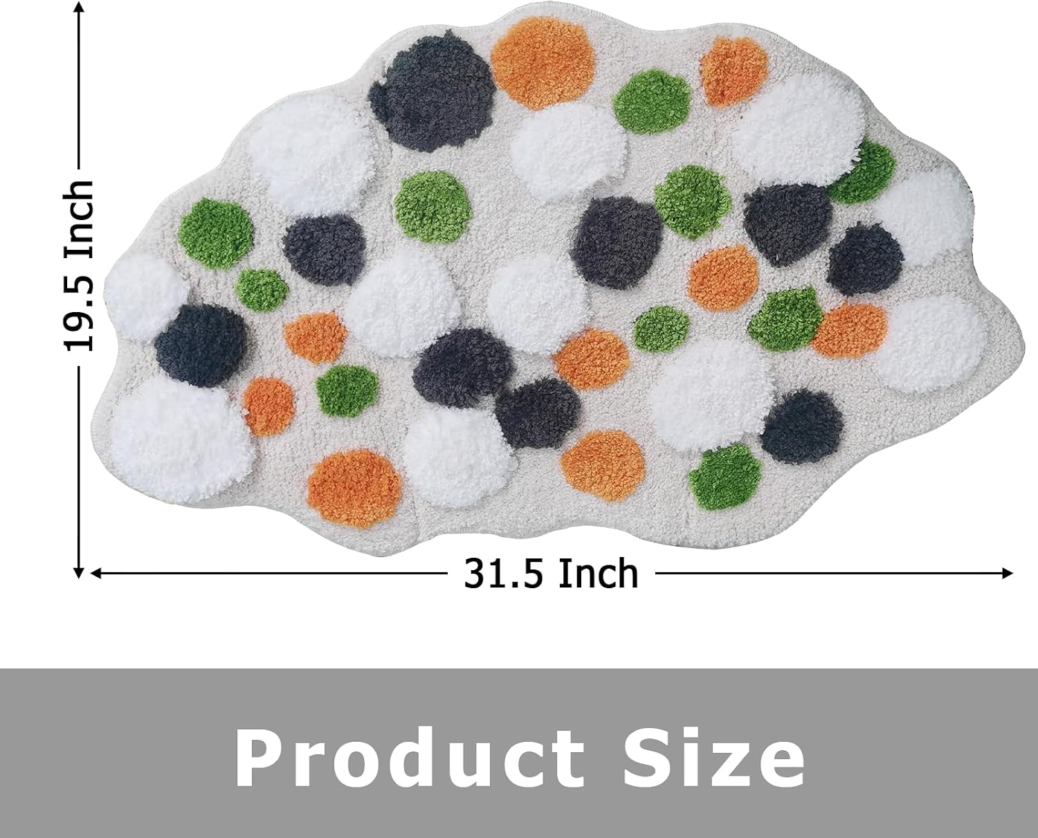 Luxixiry Moss Bath Mat, Colorful Funny Bathroom Rug Soft Tufted Bathroom Shower Decor, 31.5"x19.5"