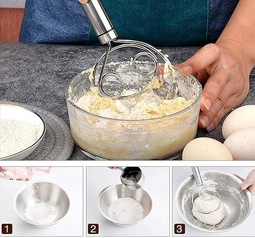 Miniatura 6 de Mezclador de masa de acero inoxidable de grado alimenticio, batidor de pan, batidor de masa mágico de acero inoxidable, batidor de masa de acero