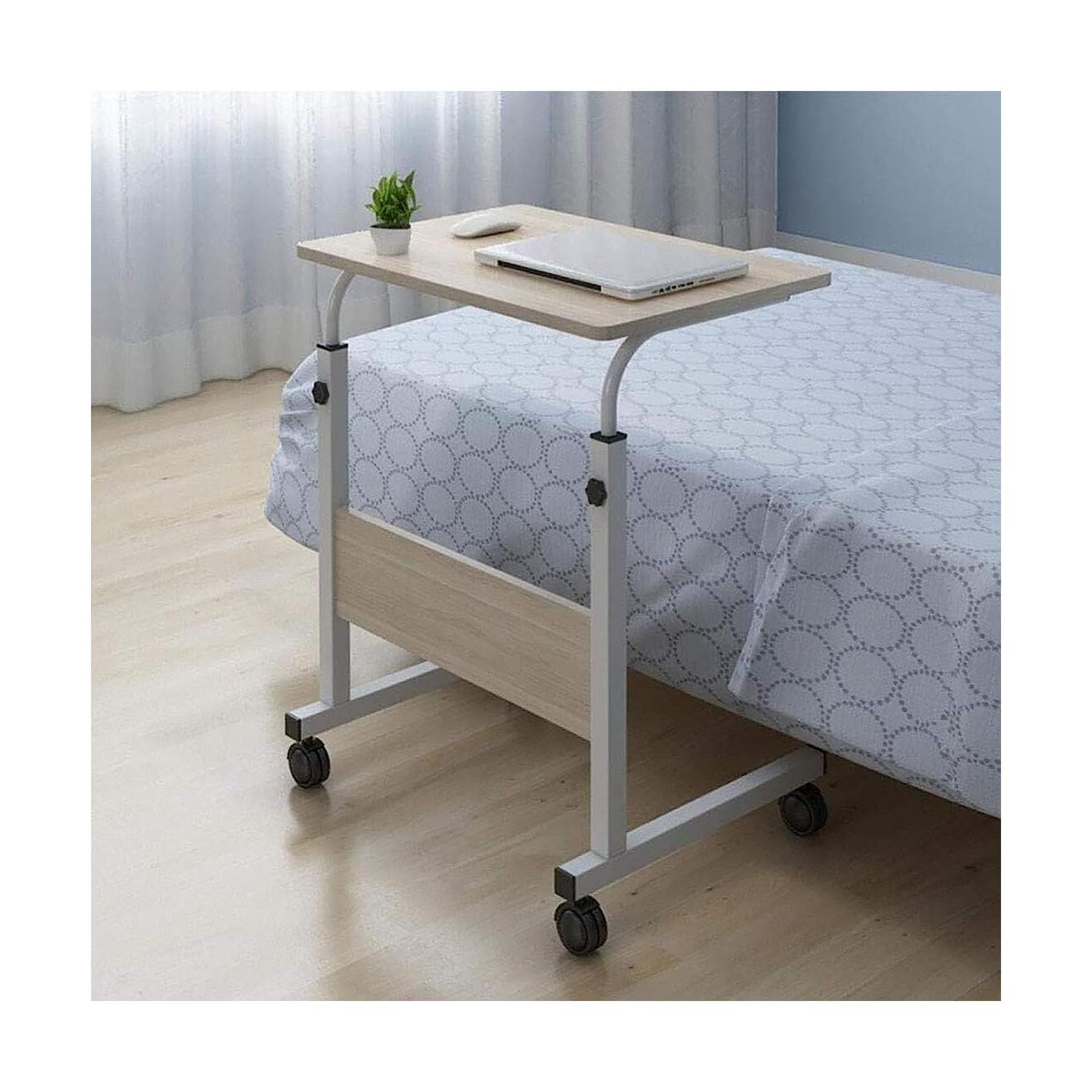 Table de chevet moderne réglable en hauteur avec plateau bureau pour ordinateur 60x40