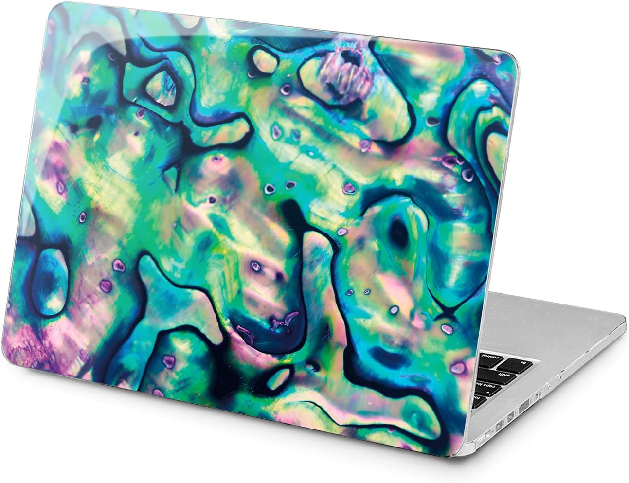 Hard Case Compatible for MacBook Pro 16 14 M3 M2 2023 M1 Pro 13 2022 Air 13 2021 Retina 2020 Mac 11 12 Texture Rainbow Protective Shell Print Design Green Laptop Aqua Abstract Cover Abalone