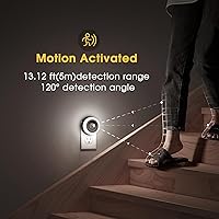 Vista 2 de Luz Nocturna con Sensor de Movimiento Briignite, 4 Unidades, Luces Nocturnas Enchufables en la Pared, Activación Automática por Movimiento