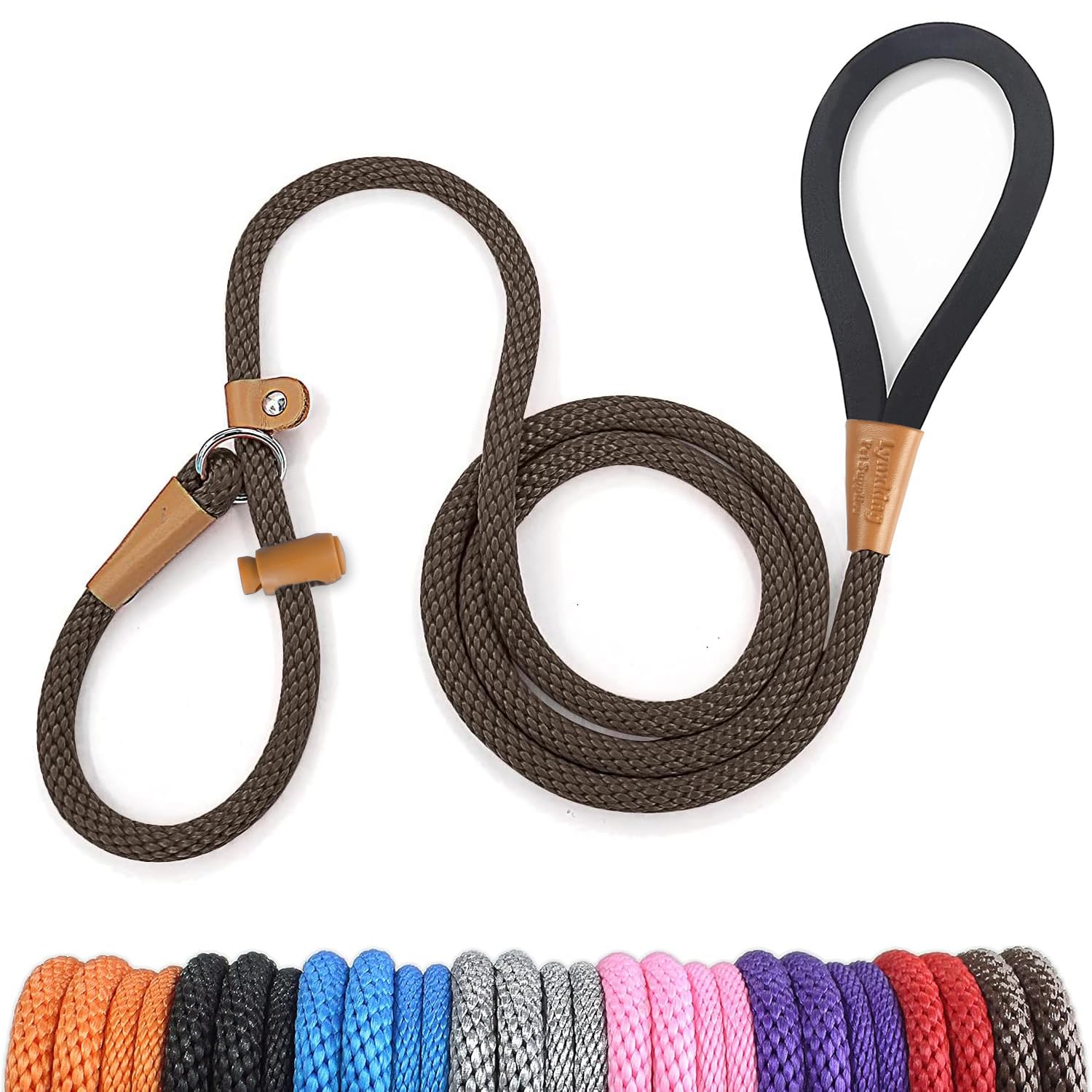 Dog Leash Slip Lead Braided Rope Pet Training Loop Leashes 5ft 6ft 8ft