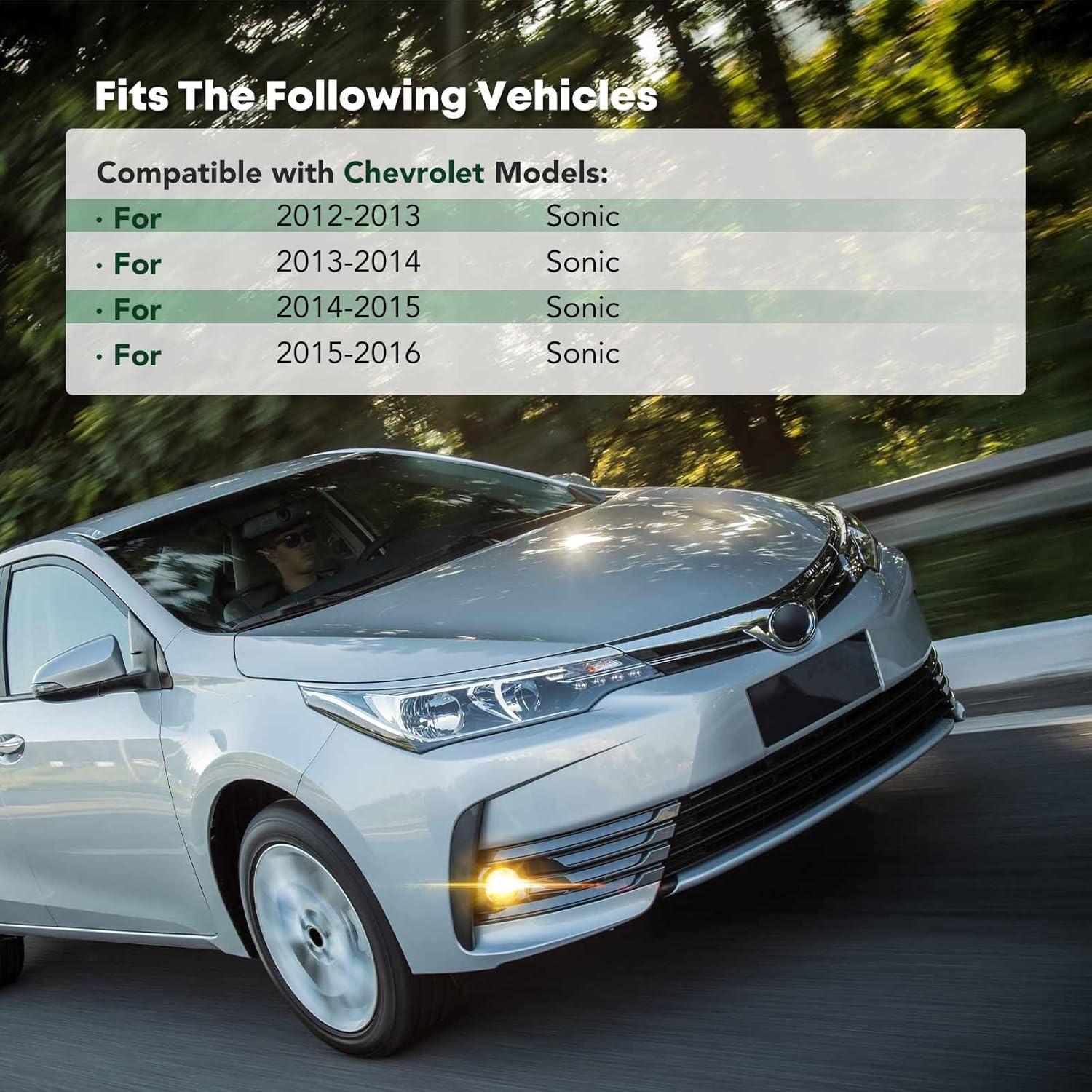 YHTAUTO Fog Light Cover Fits Chevrolet Sonic 2012-2016 Front Bumper Fog Light Bezel Trim Right Passenger Side