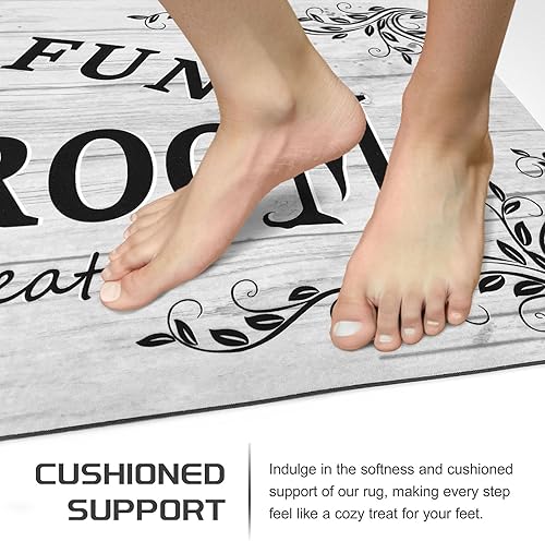 Miniatura 5 de Lansny Alfombra de lavandería de 20 x 60 pulgadas, antideslizante, impermeable, para decoración de lavandería, alfombra lavable para lavandería,