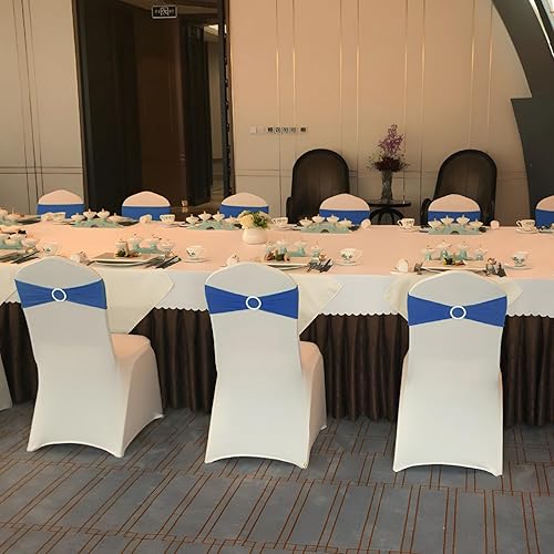 Miniatura 7 de 50 bandas de elastano doradas para sillas para bodas, bandas elásticas para sillas con hebilla, lazos para sillas deslizantes, bandas para