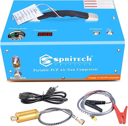 Spritech Compresor de aire PCP, apagado automático de 4500 Psi30 Mpa sin aceiteagua, pistola de aire de presión y bomba de tanque de paintball con