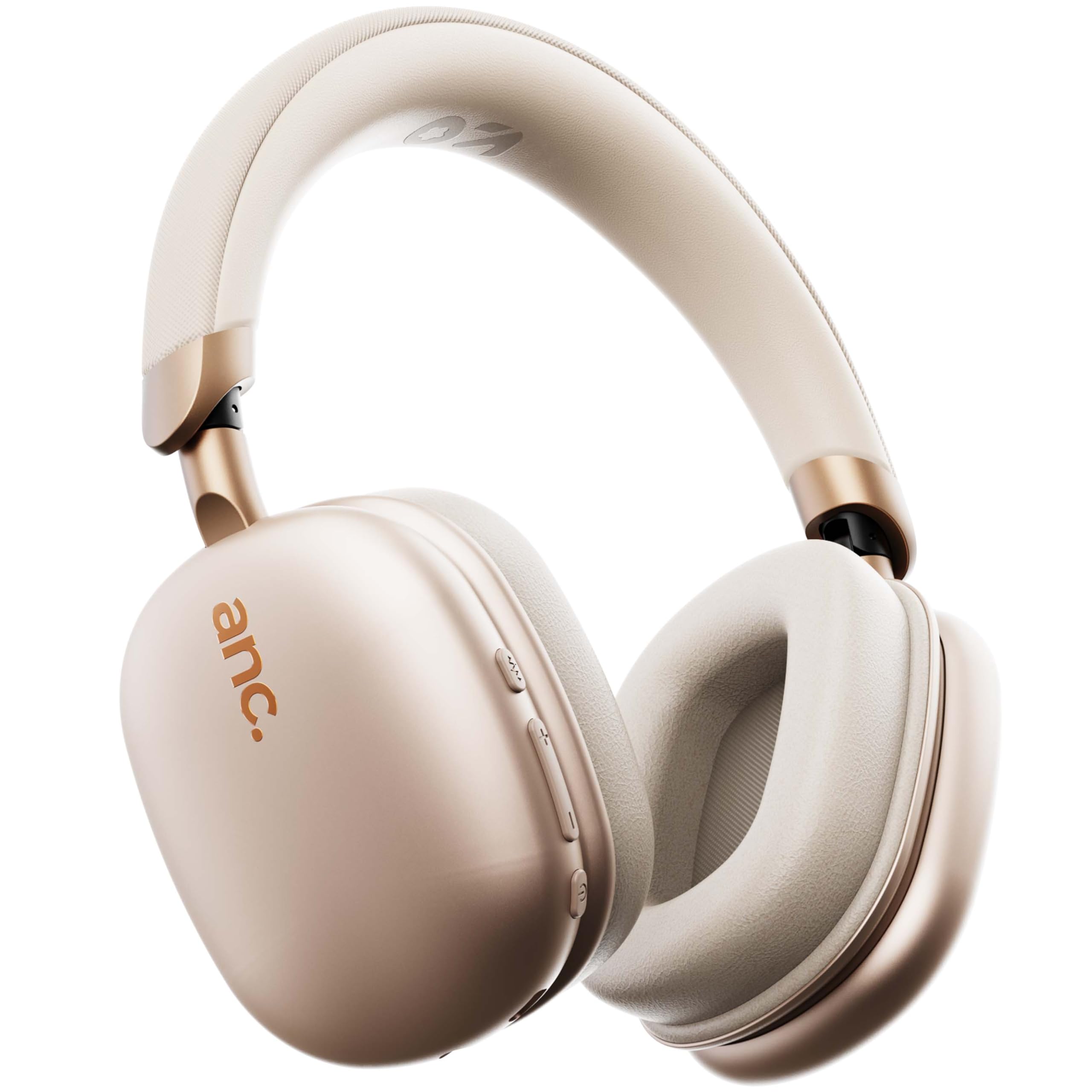 GOBOULT Newly Launched Fluid X Pro Ear Bluetooth Headphones with 70H Playtime, 40mm Bass Drivers, Zen™ ENC Mic, Type-C Fast Charging, 4 EQ Modes, AUX Option, IPX5 Wireless Headphones (Beige)