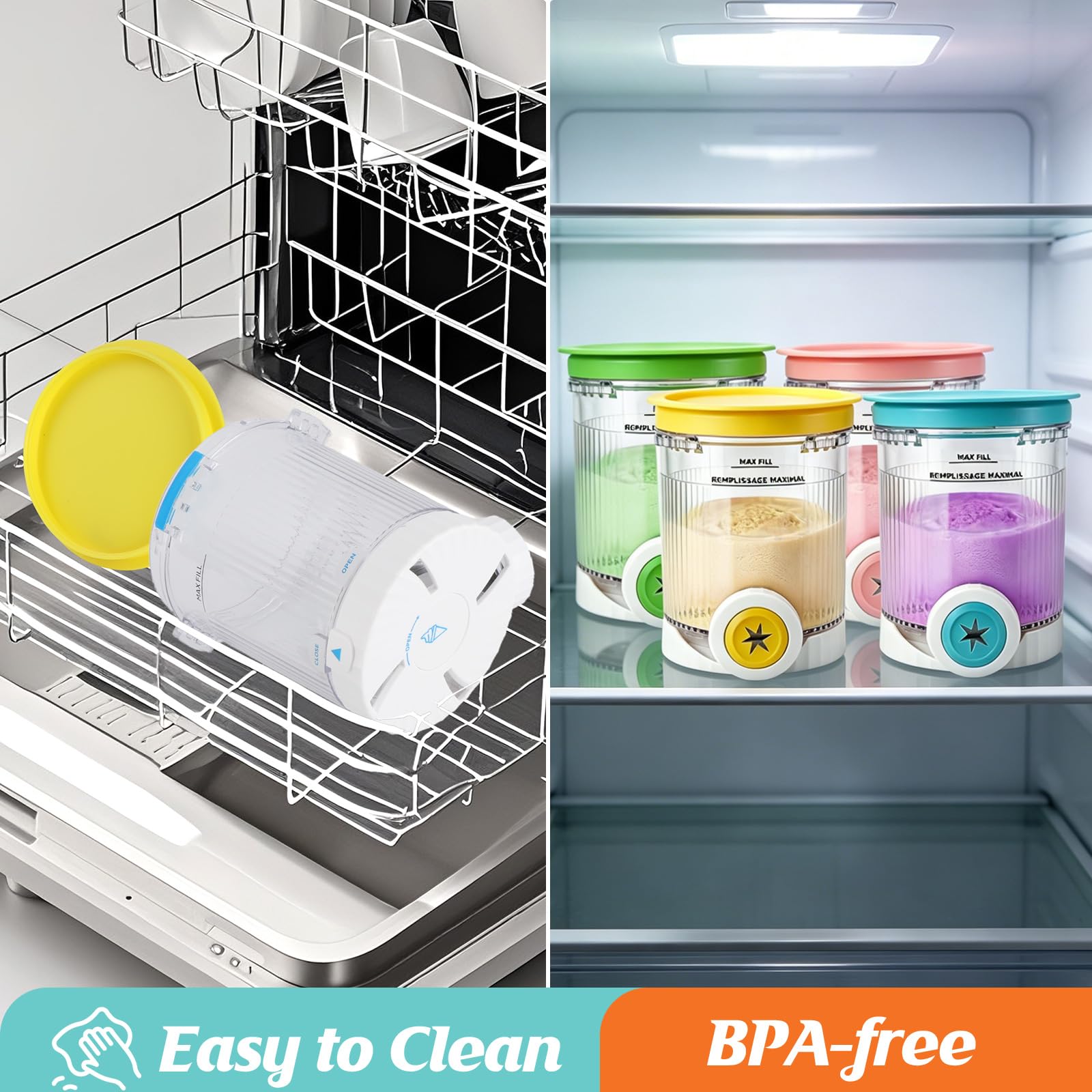 Ninja Creami Behälter für Ninja Creami Swirl, 4 Stück 408ML Behälter mit Farbigen Dichtdeckeln für Ninja Creami Scoop & Swirl Kompatibel mit NC700 NC701EU, BPA-Frei, Spülmaschinenfest
