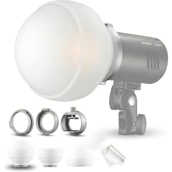 Godox ML-CD15 Soft Dome Diffuser Kit with 3 Adapters for Godox V100 V1 Pro
