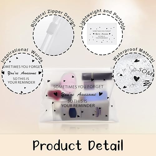 Miniatura 3 de Sotiff 60 bolsas de maquillaje inspiradoras You Are Braver Smarter Stronger Bolsas de maquillaje EVA Bolsa de maquillaje Cosméticos Neceser Bolsa de