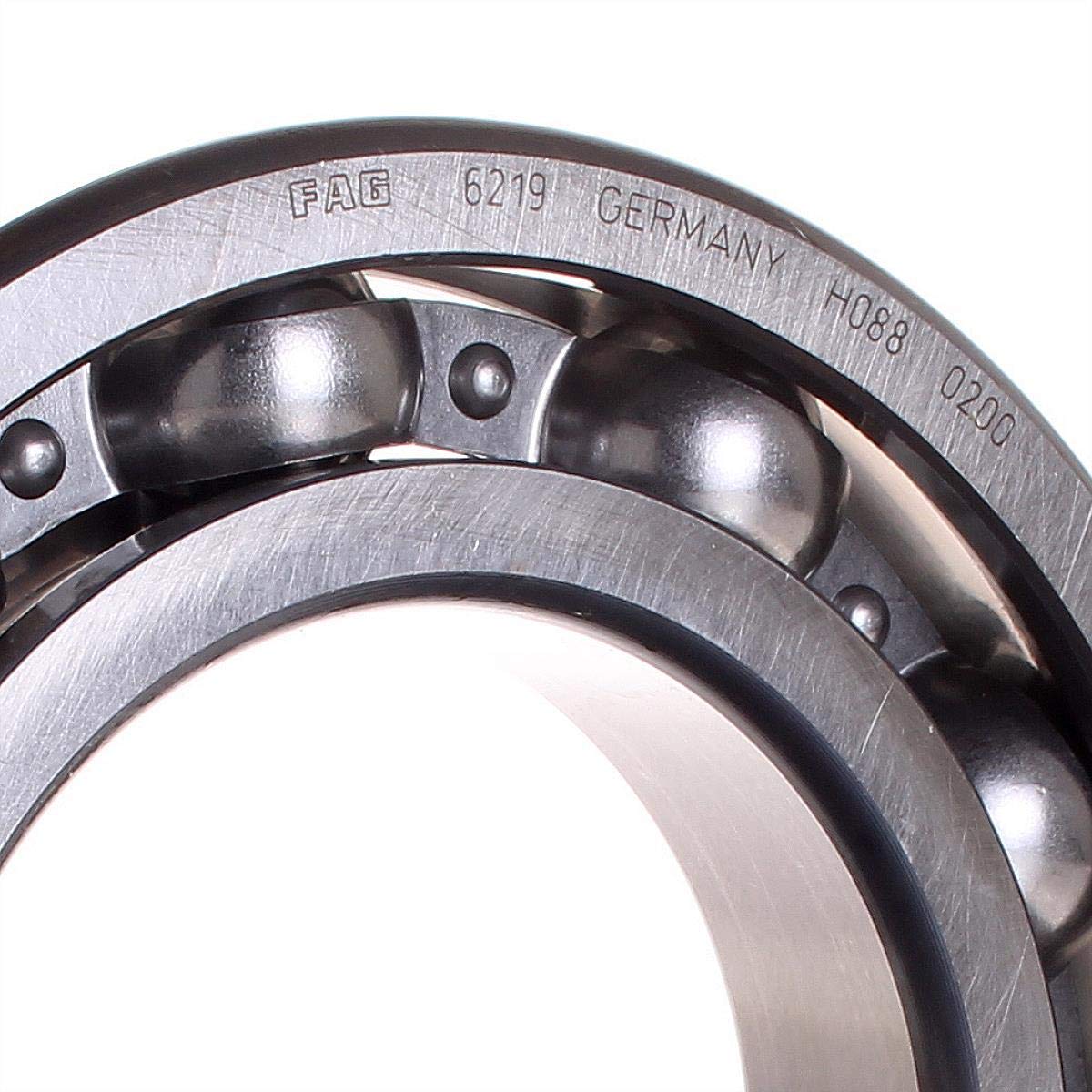 FAG 6219 Radial rodamientos, sola fila, ABEC 1 Precision, Open, jaula de acero, normal Limpieza, métricas, ID de 95 mm, 170 mm OD, 32 mm de ancho, 8500rpm máxima velocidad de rotación, 18300lbf estática capacidad de carga, capacidad de carga dinámica 2450