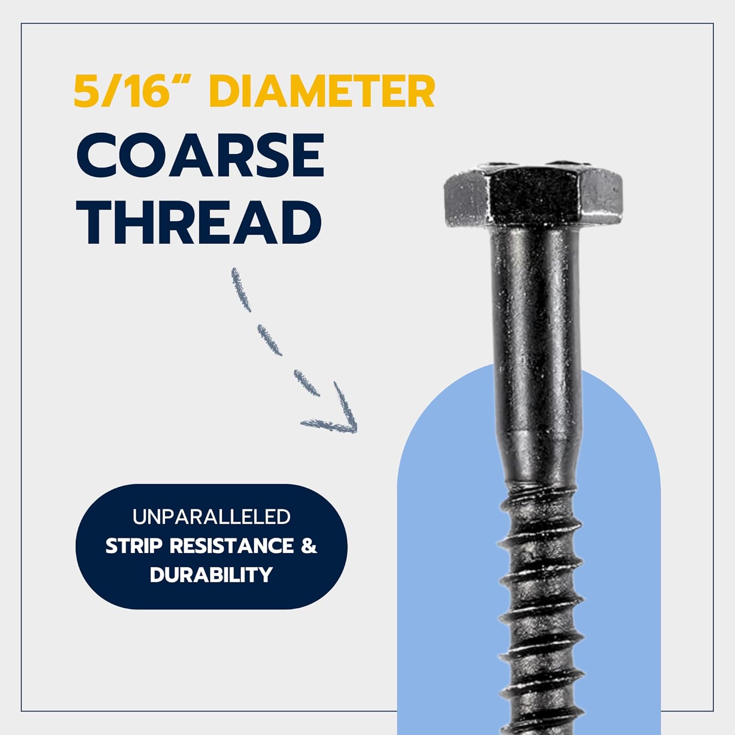 5/16 x 3 (50 Pack) Lag Screw Kit, 50 Screws and 50 Washers, Ceramic Black Ruspert Coating for Exterior Use, Meets ASTM A307 and ASME B18.2.1, Industrial/Commerical Grade by Makers Bolt