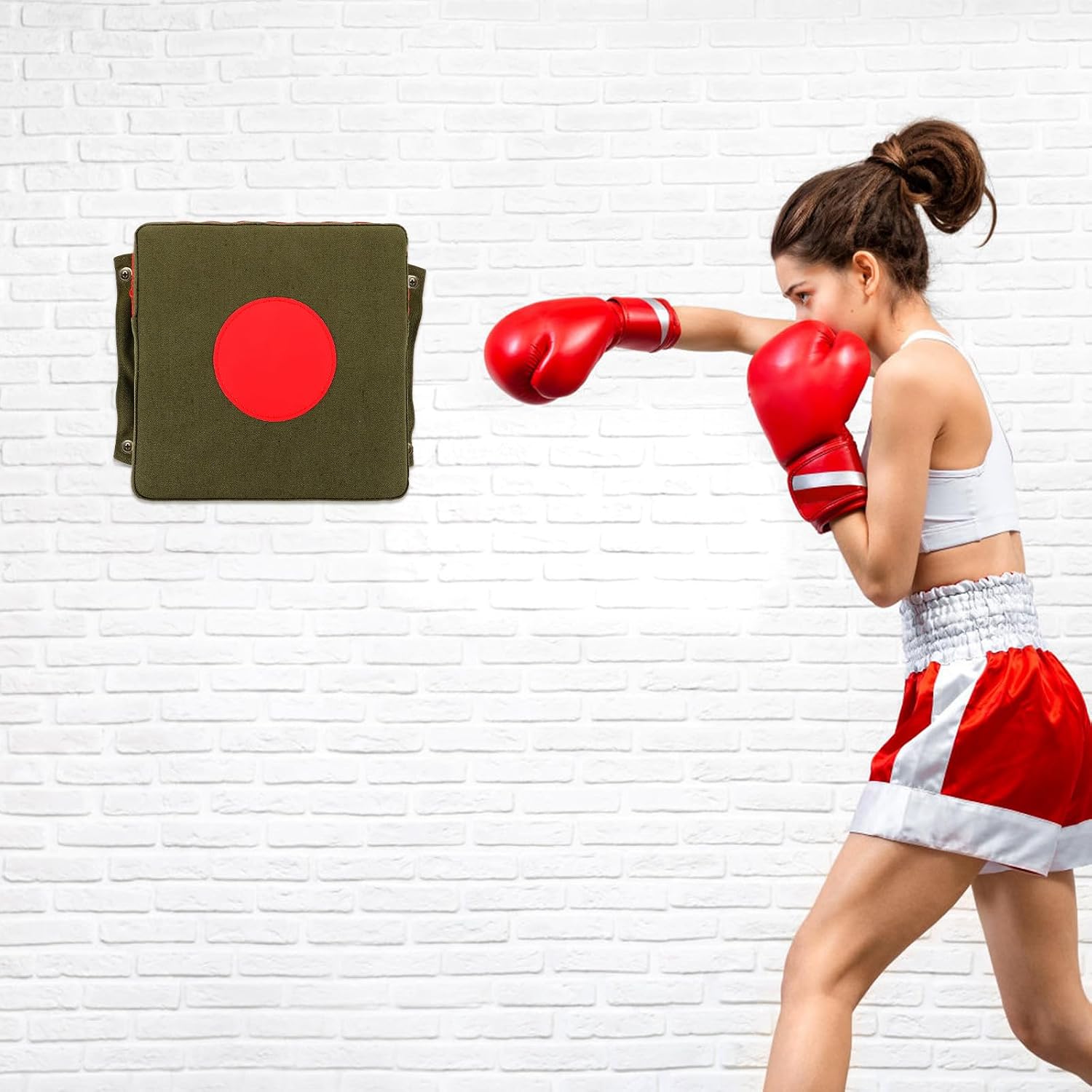 BESTonZON Wall Mounted Boxing Wall Pad Canvas Punching Bag with Four Fixing Holes for Martial Arts Training and Improving Punching Skills, Sturdy Kick Target for Home Gym