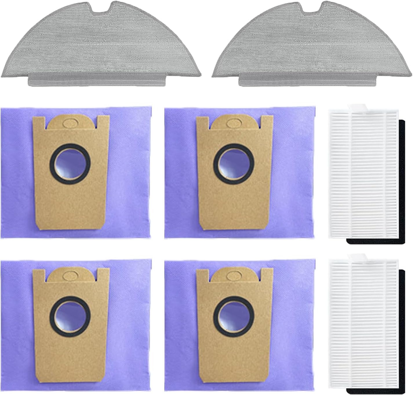 Replacement Spare Parts for eufy RoboVac L35 Hybrid / L35 Hybrid+ / LR30 Hybrid+ Robot Vacuum 2 Filter 2 Mop Cloth 4 Dust Bag Accessories