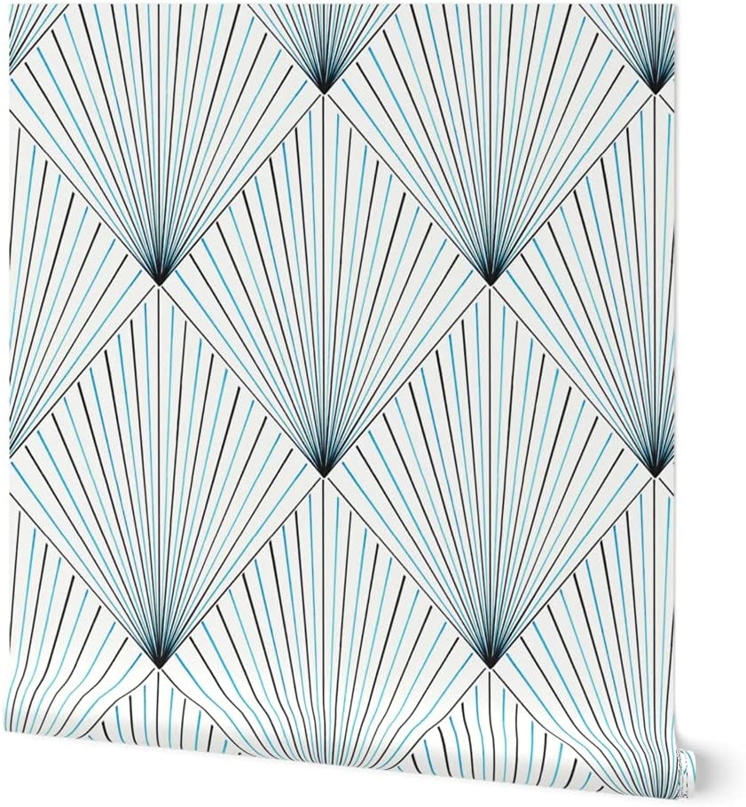 Removable Wallpaper 3ft x 2ft - Art Deco Modern Vintage Custom Pre-Pasted Wallpaper by Spoonflower