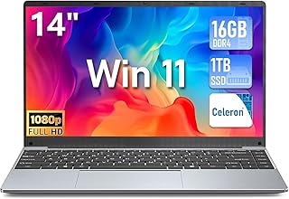 FUNYET Ordenador Portatil, N5095 (hasta 2,9 GHz), 16GB RAM 1TB SSD Win11 Pro 14.1″ IPS FHD 1920 * 1080 PC Portatil, Conver…