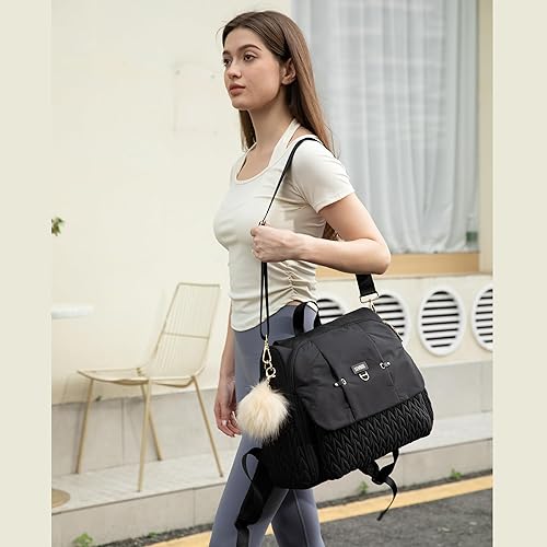 Miniatura 8 de Allie - Mochila elegante para pañales, bolsa de viaje para bebé con bolsillos aislados, cambiador, clips para cochecito, correa para el hombro