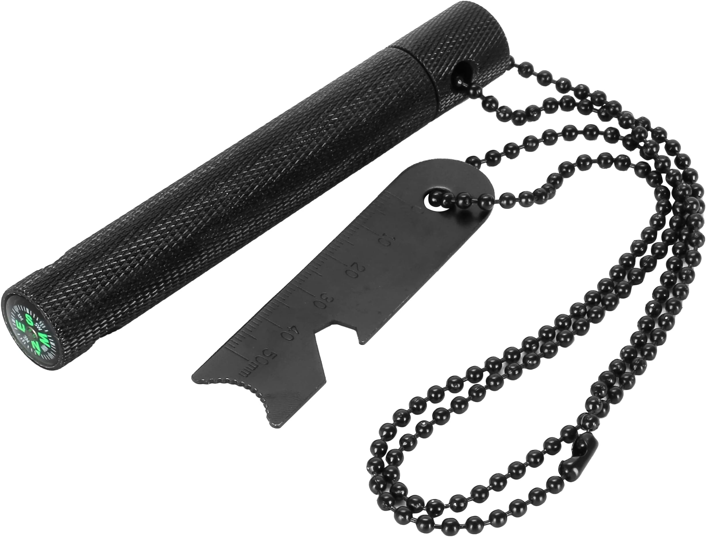 Fire Starter Flint Striker Lighter Kit with Compact Aluminum Case, 9000 Strikes Magnesium Ferrocerium Rod for Survival, Camping Hunting Outdoor Use – Includes Bottle Opener and Compass