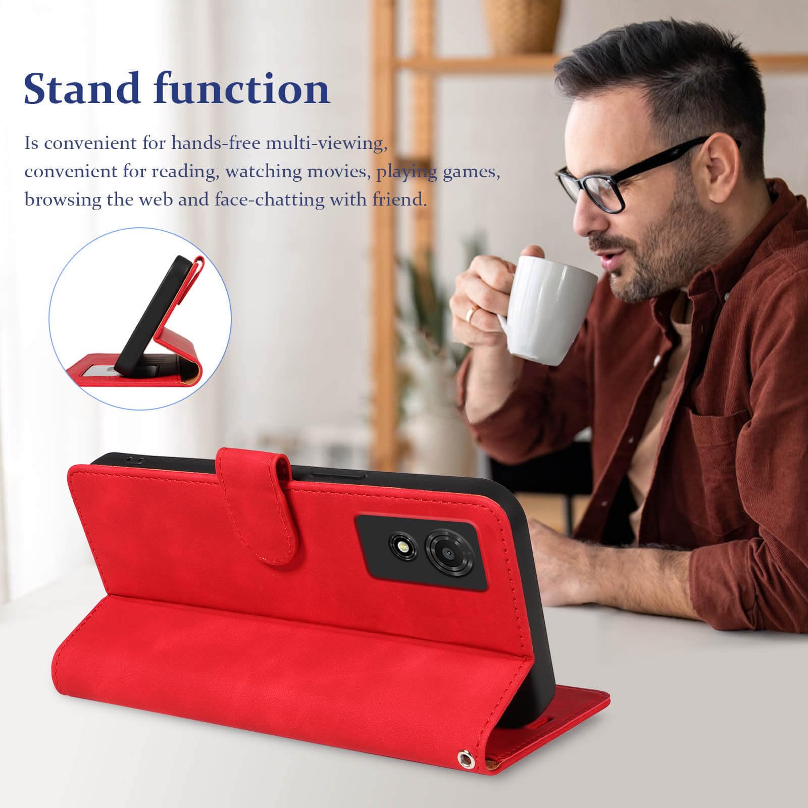 GOTOURED Wallet Phone Case for TCL 501 6 inch - Image 4