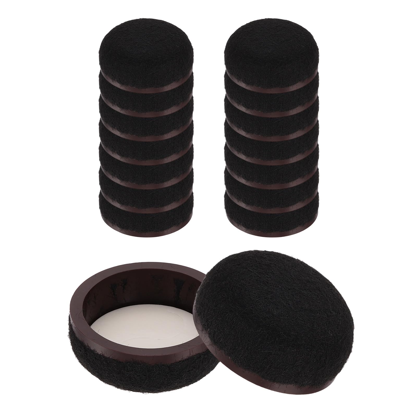 uxcell Furniture Sliders, 16Pcs 1.2" - Formed Felt Round Sliding Pads, Chair Glides for Carpeted Tile Vinyl Hardwood Floors (Black)