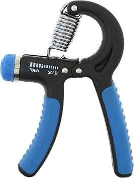 Capelli Sport Hand Grips, Adjustable Finger Exerciser with Ergonomic Handles, 20-90 lbs, Blue/Black