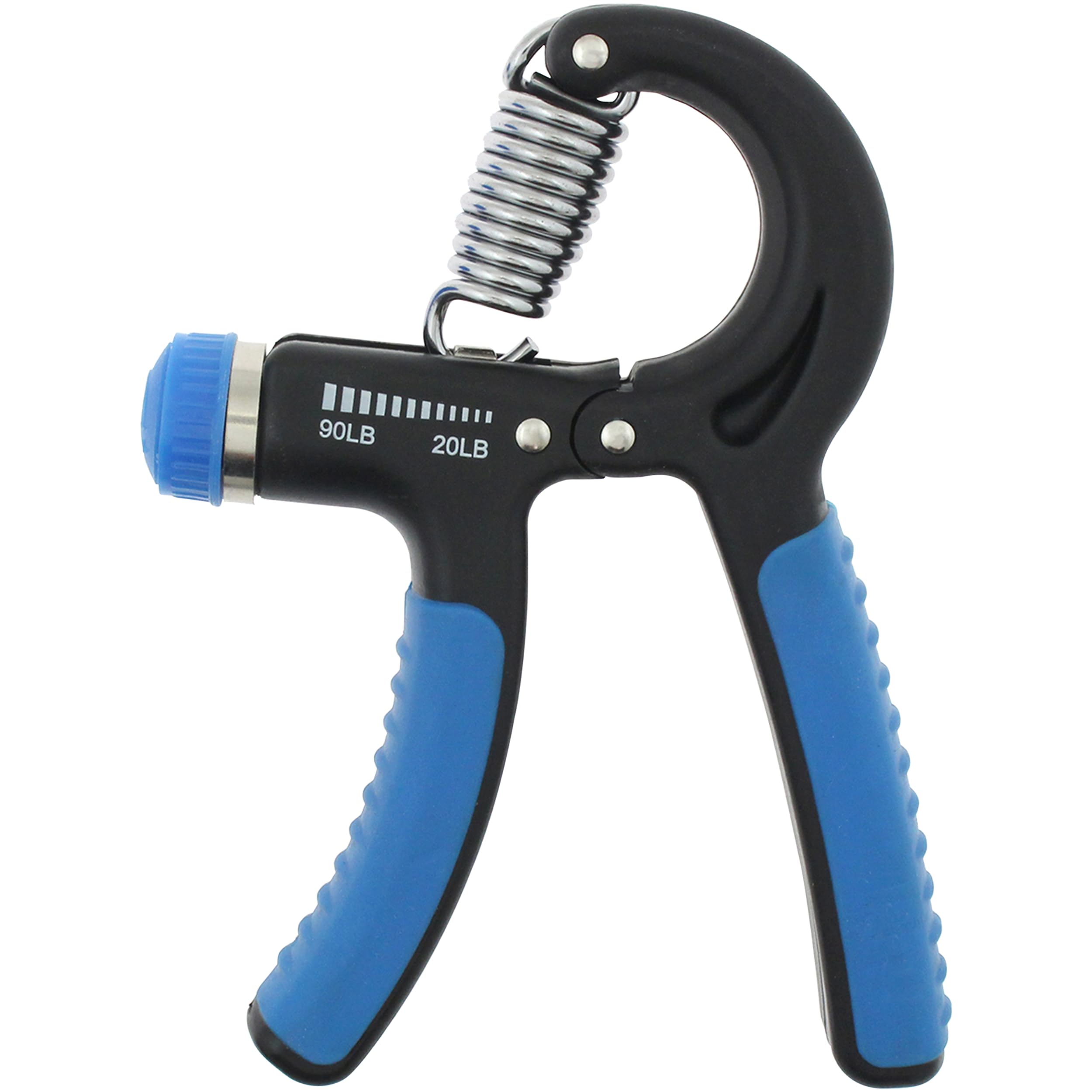Capelli Sport Mangos de mano, ejercitador de dedos ajustable con asas ergonómicas, 20-90 libras, azul/negro
