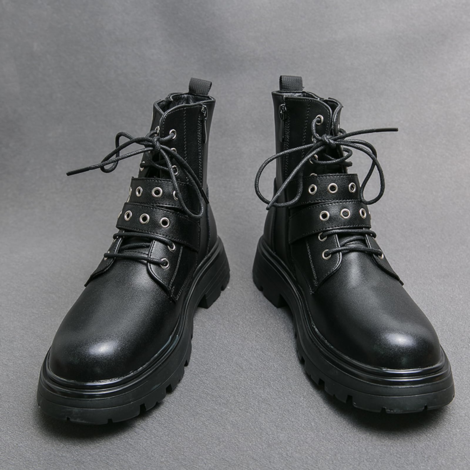 Męskie buty motocyklowe, krótkie, sznurowane z miękką wyściółką, wytrzymały materiał wierzchni do miasta i wypoczynku