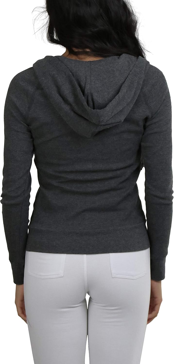 ToBeInStyle Women's Long Sleeve Full Zip-Up Thermal Hoodie - Image 5