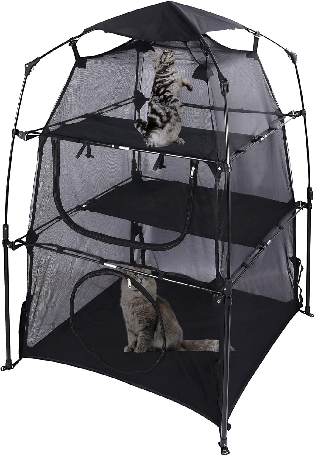 Stonehomy 3 Tier Tall Mesh Cat Play Tent Outdoor Indoor