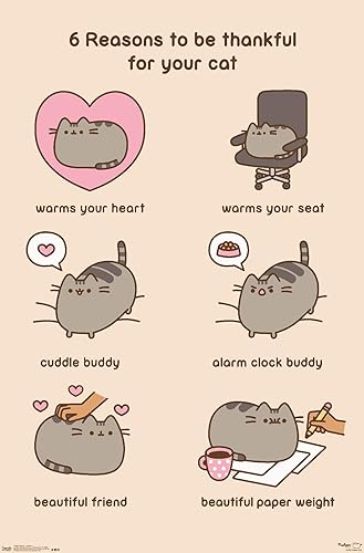 Trends International Pusheen - Póster de pared Thankful, 14.725 x 22.375 pulgadas, versión premium sin marco