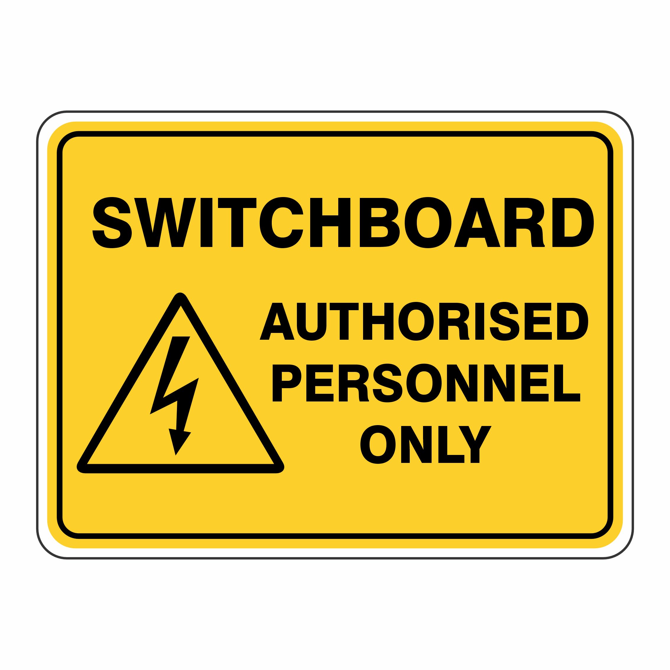 Switchboard Authorised Personnel Only Warning Signs Metal Tin Sign 8 x 12 inch for Industrial & Commercial