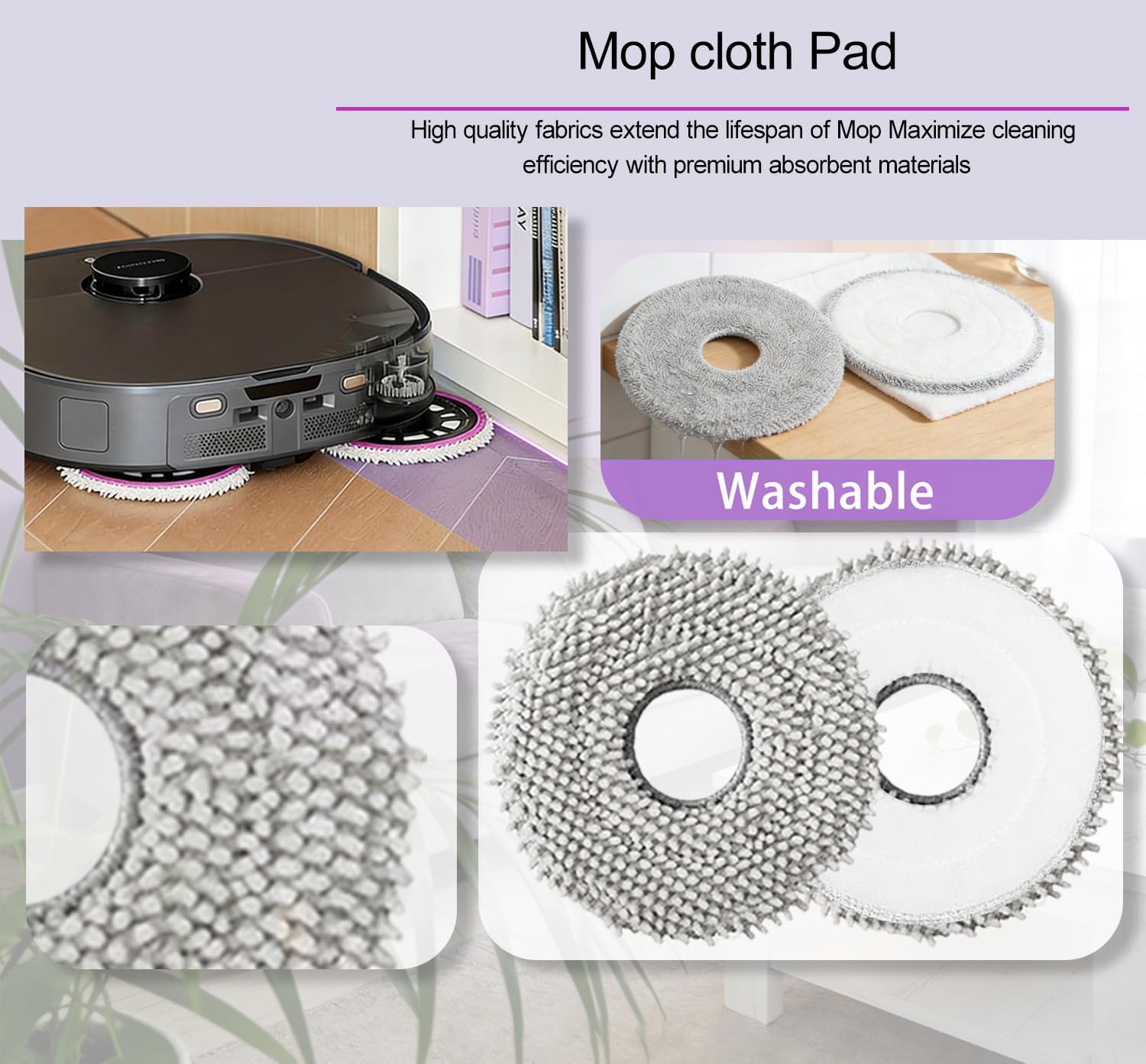 J15 Max Ultra Replacement Accessories Kit Compatible with Eureka J15 Max Ultra Robot Vacuum,2 Main Brushes,4 HEPA Filter,6 Mop Pads, 6 Side Brushes,6 Dust Bag, Parts