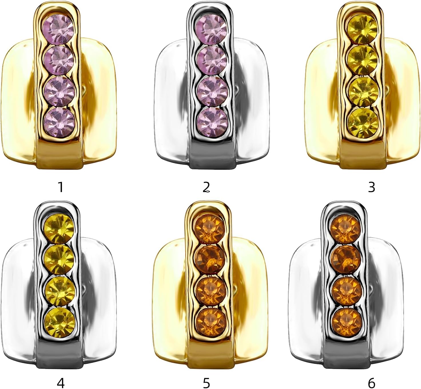 Elegant Zircon Studded Single Tooth Grillzs Zircon Hollow Caps Sturdy Covers for Unique Hip Hop Styles Music Festival Jewelry