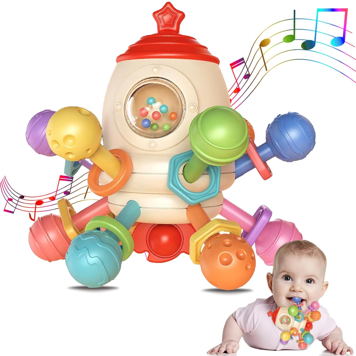 Baby Sensory Teether Teething Toys Food Grade Silicone