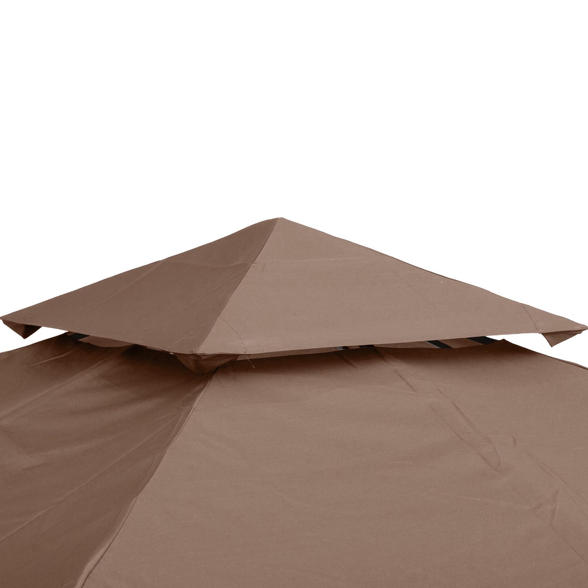 Outsunny Tetto di Ricambio per Gazebo 3x3 m a 2 Livelli, Telo Gazebo 3x3 m Resistente all'Acqua in Tessuto Oxford 180g/m², Anti-UV, Caffè