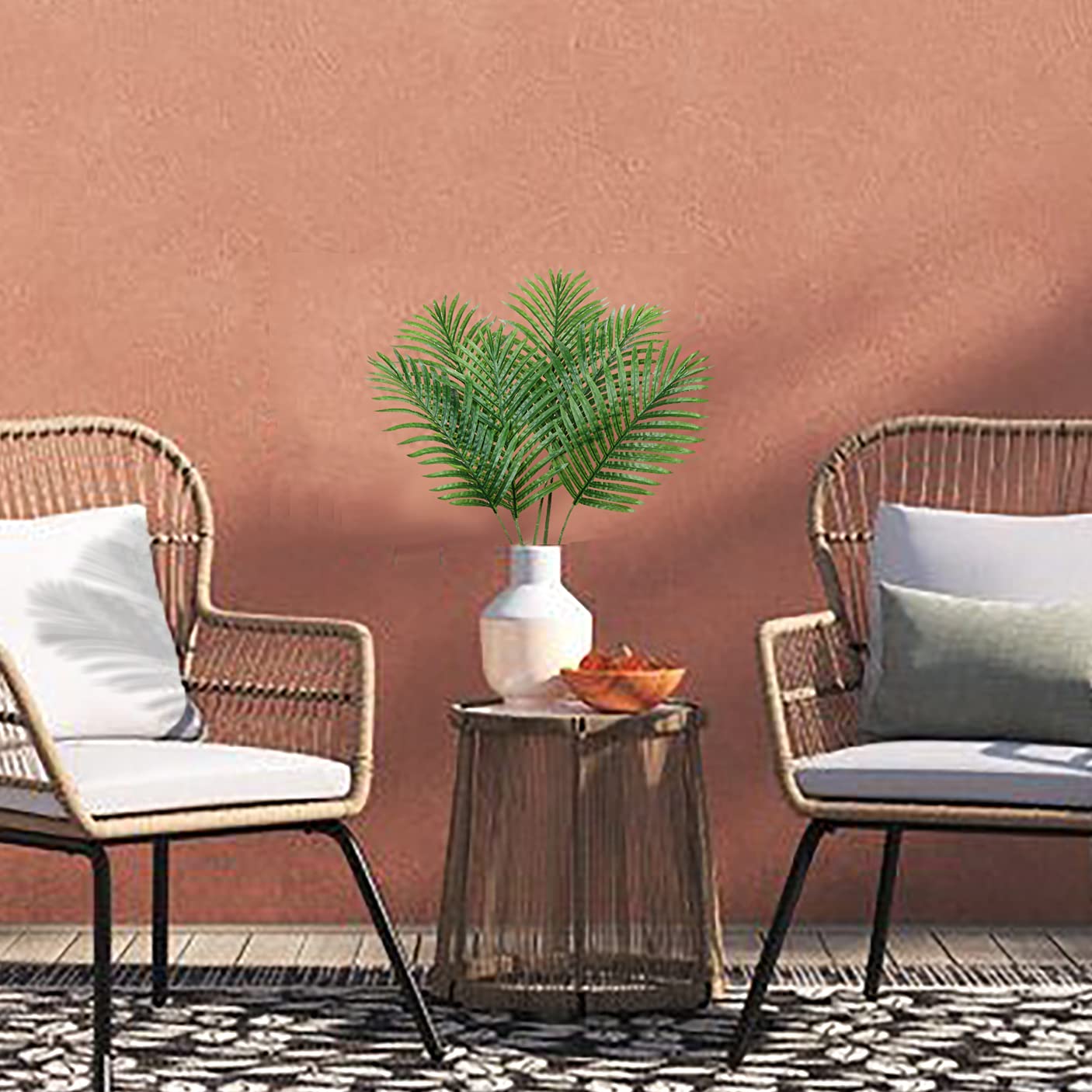 50 Pezzi Foglie Di Palma Finte, Foglie Finte per Decorazioni, Decorazione Della Tavola Del Delle Piante, Foglie Finte Tropicali Artificiali, Palma