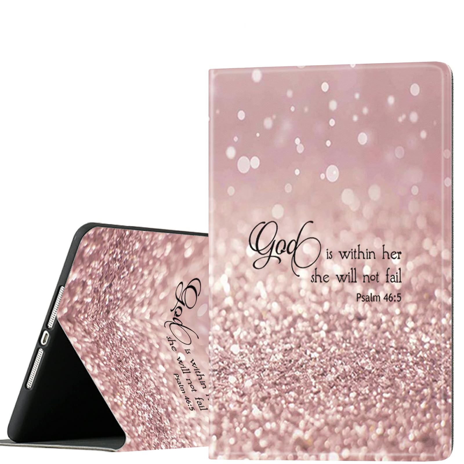 Case for iPad 10.2 & 10.5,Compatible for iPad 9th/8th/7th Generation 10.2 inch iPad Air 3rd Gen/Pro 10.5 inch Protective Cover,Psalm 46:5 God is